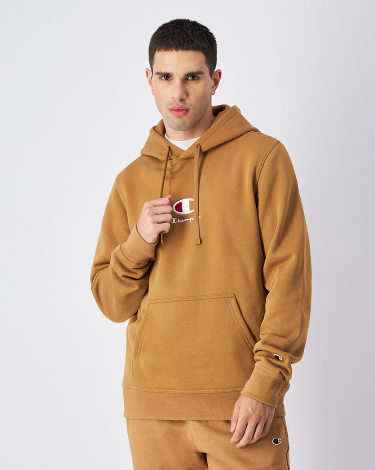 Felpa con cappuccio con logo C grande Marrone Uomo