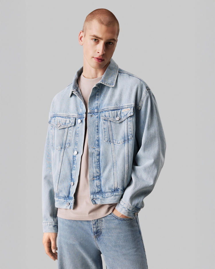 Giacca di Jeans Taglio Relaxed Blu Uomo