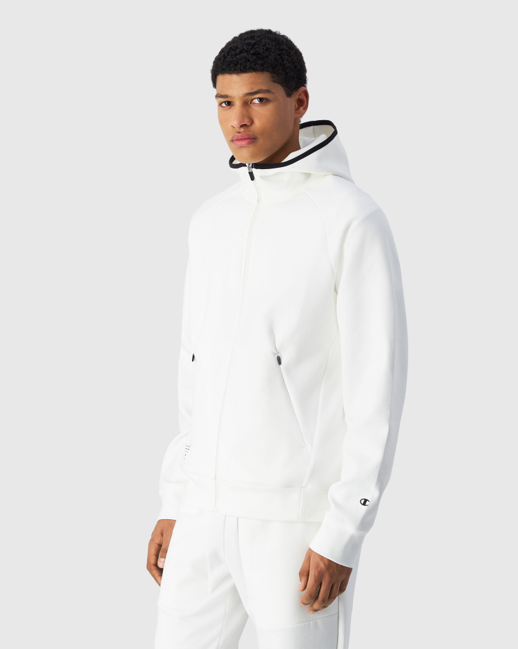 Felpa Full-Zip Con Cappuccio C-Tech Bianco Uomo