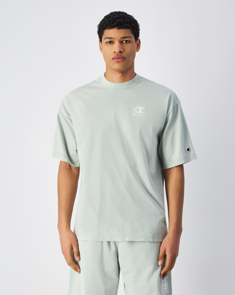 T-Shirt Girocollo Icons Plus Wash Verde Uomo