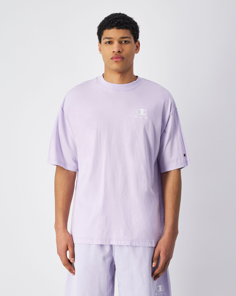 T-Shirt Girocollo Icons Plus Wash Viola Uomo